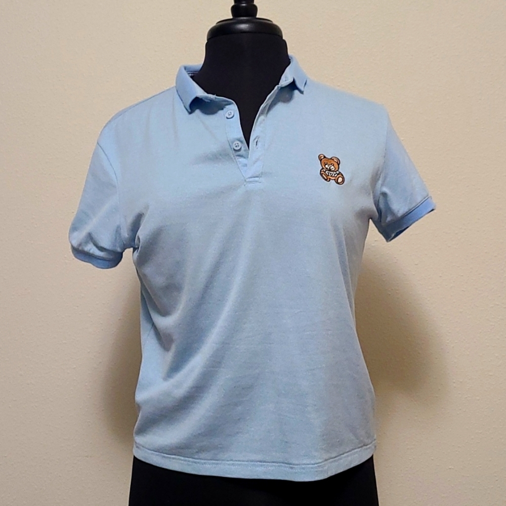Moschino light blue collared shirt